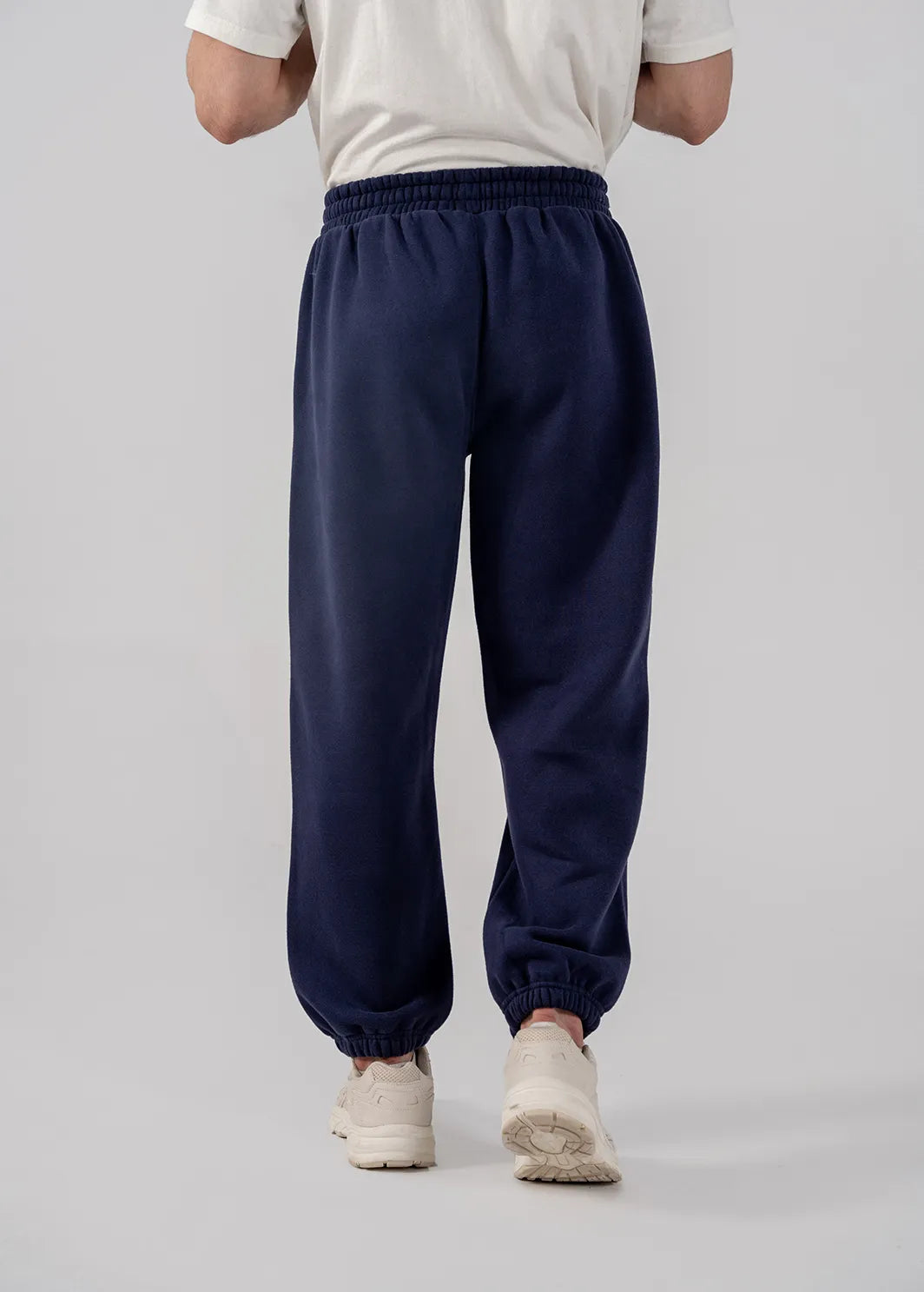 Men's Fleece Elasticated Leg Opening Trousers (Navy)
