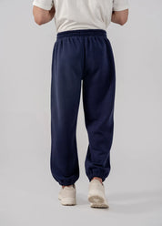 Men's Fleece Elasticated Leg Opening Trousers (Navy)
