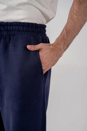 Men's Fleece Elasticated Leg Opening Trousers (Navy)