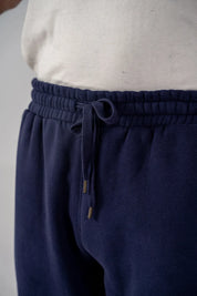 Men's Fleece Elasticated Leg Opening Trousers (Navy)