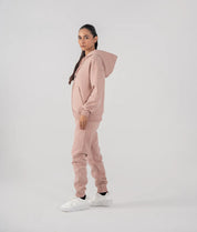 Ladies Fleece Zipper Hoodie (Pastel Pink)