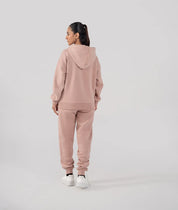 Ladies Fleece Zipper Hoodie (Pastel Pink)