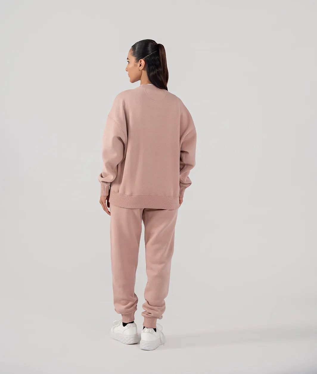 Ladies Fleece Sweatshirt (Pastel Pink)