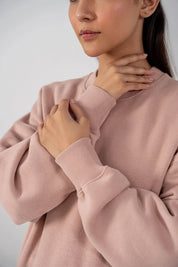 Ladies Fleece Sweatshirt (Pastel Pink)
