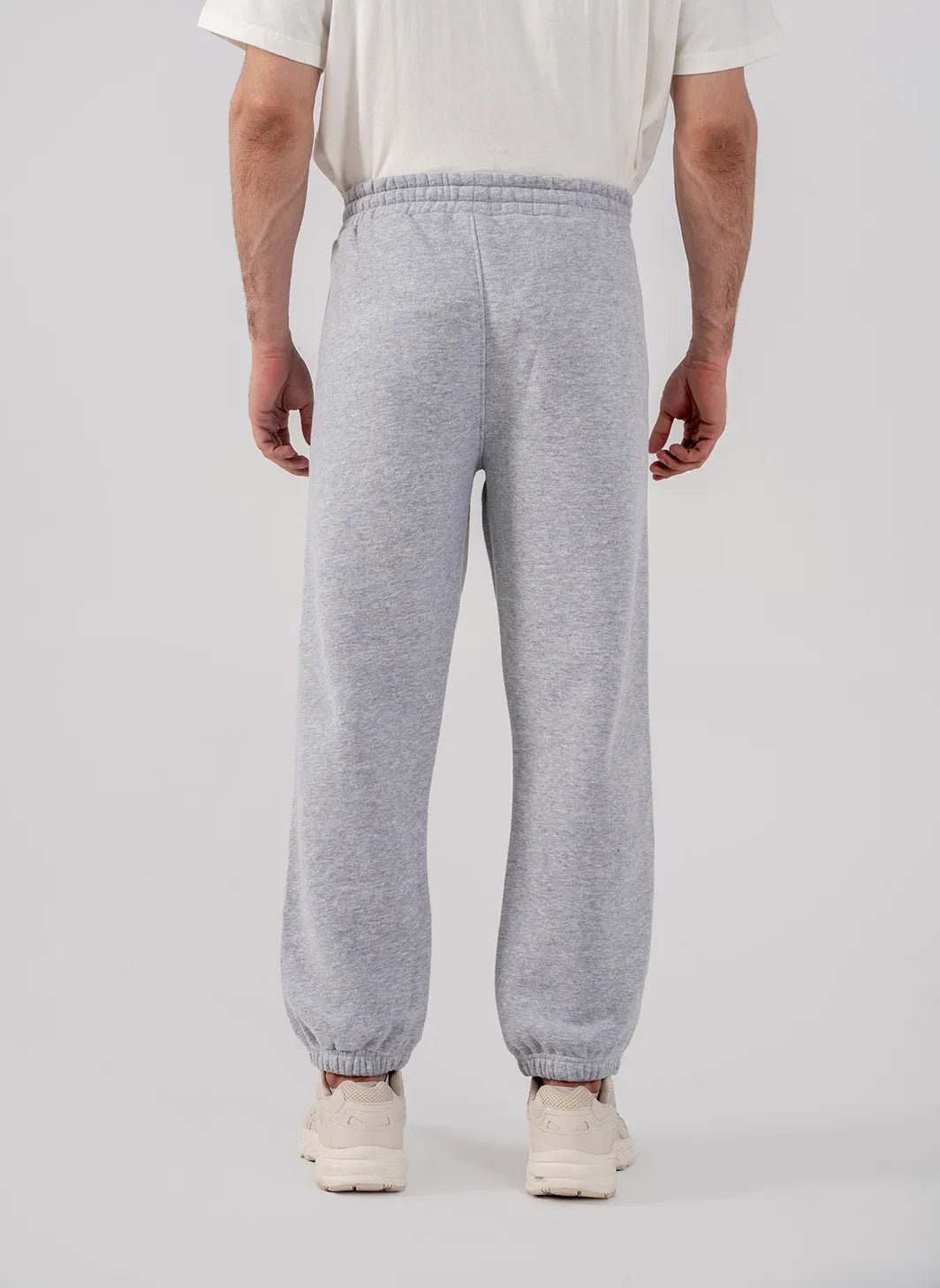 Men's Fleece Elasticated Leg Opening Trousers (Grey Melange)