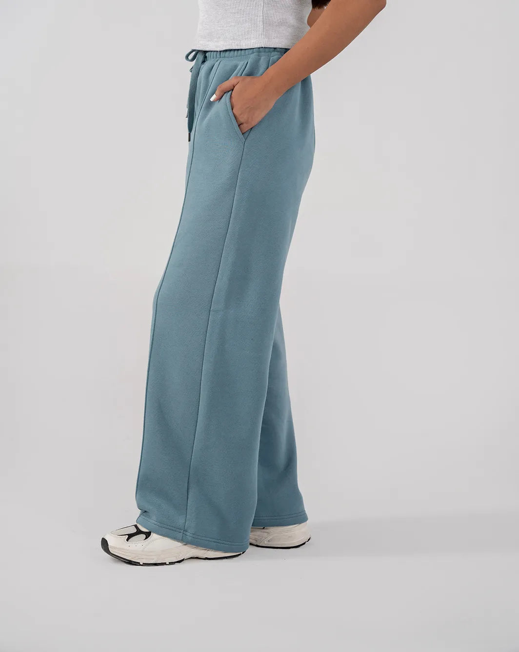 Ladies Fleece Straight Leg Trouser (Steel Blue)